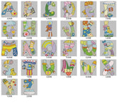 Playful Toy Alphabet Embroidery Pack – Whimsical 3.9" Monogram Letters for Kids - FineryEmbroidery